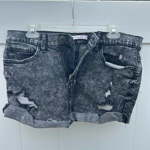 SO Black Jean Shorts Distressed Cuffed Hem